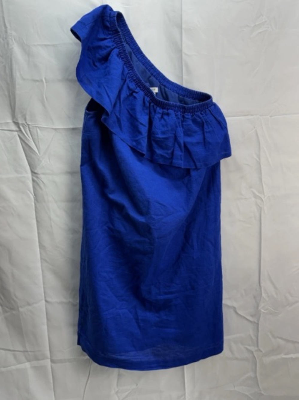 Royal Blue Midi Dress with Elastic Waist - Picture 2 of 3